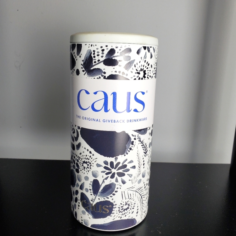 CAUS "True Blume" Stainless Skinny Can Cooler, 12.oz. New!